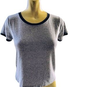 SO Super Soft Classic Gray TEE SHIRT With Black Trim Size Small